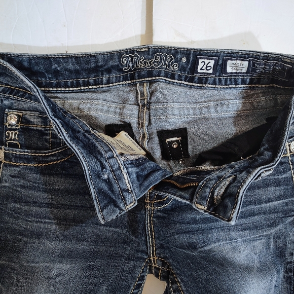 Miss Me Skinny Jeans, Blue Denim, White Wash, Hailey Skinny, Med Rise, 26 - Picture 11 of 15